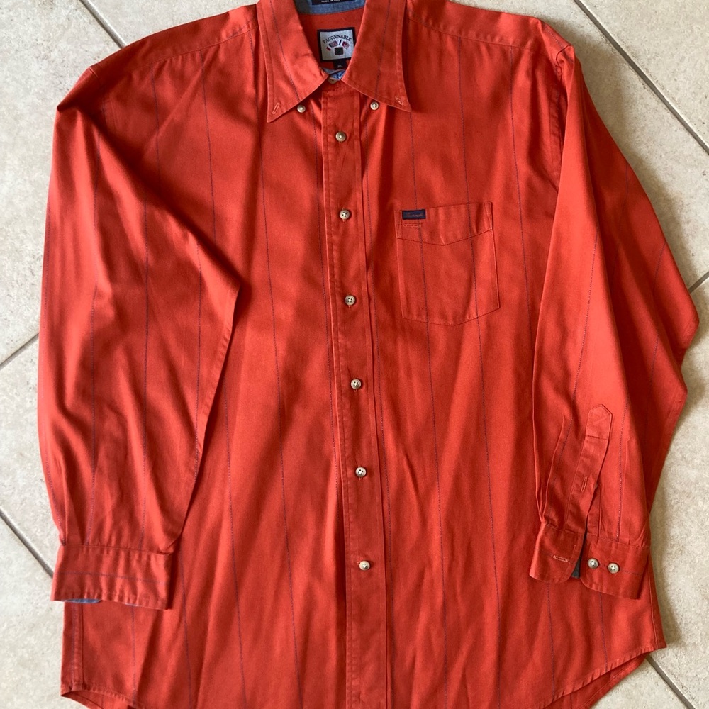 Faconnable burnt Orange button-down shirt